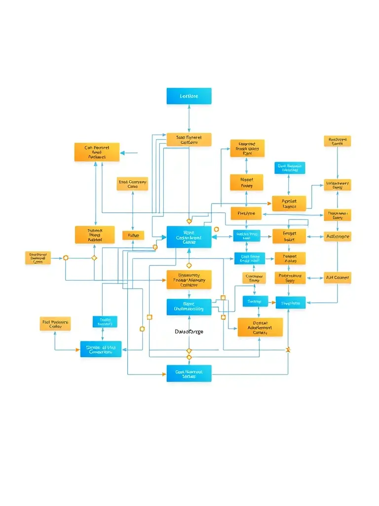 A detailed illustration of a complex algorithm flowchart, highlighting the data processing steps involved in Helioforge's advertising solutions. The image should convey precision and efficiency.