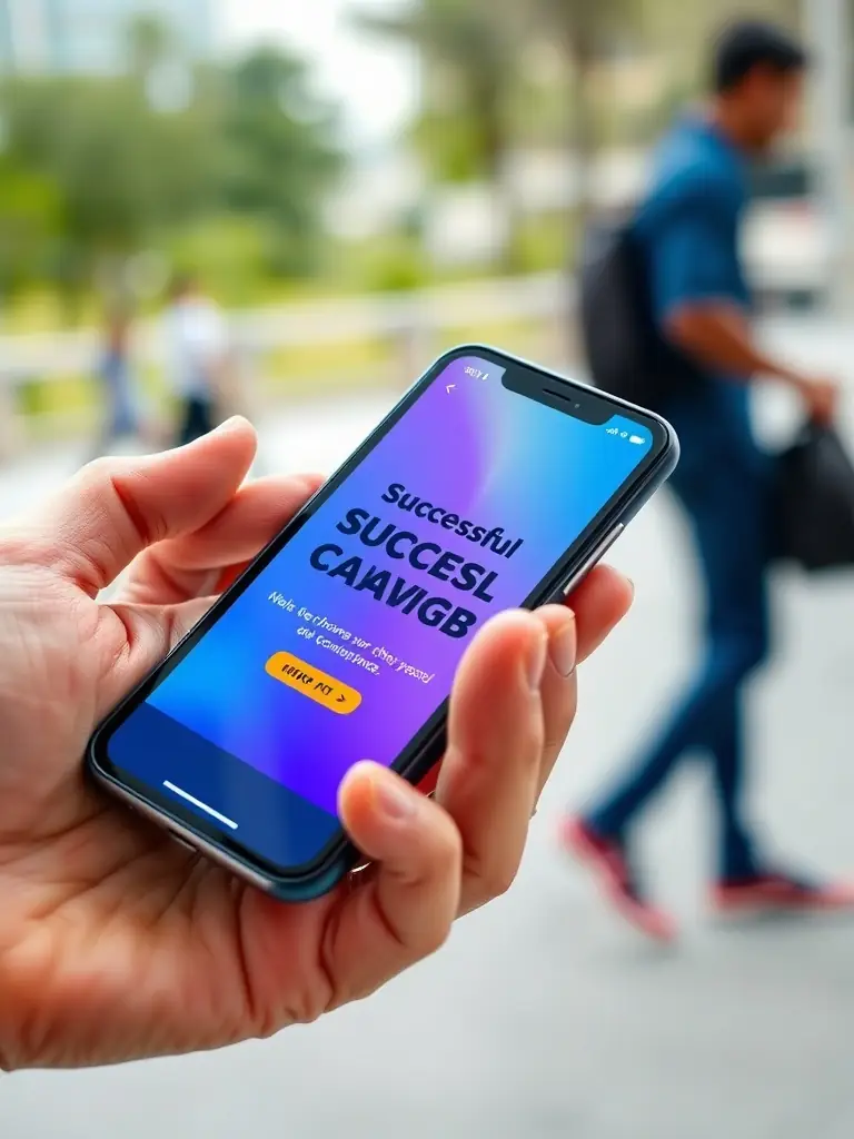 An image of a mobile phone displaying a personalized advertisement, illustrating Helioforge's capability to deliver tailored content to individual users.